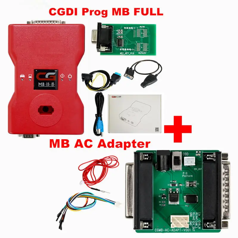 CGDI Prog MB для Benz Поддержка всех ключей, самый быстрый ключ с ELV адаптером и симулятором и адаптером переменного тока и EIS ELV CGDI для Benz