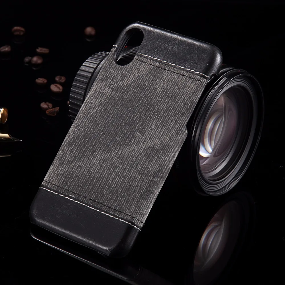 Для iphone XS MAX чехол Ретро Классический Модный джинсовый прошитый кожаный жесткий чехол для iphone 11 pro max чехол XR X 6s 7 8 plus чехол