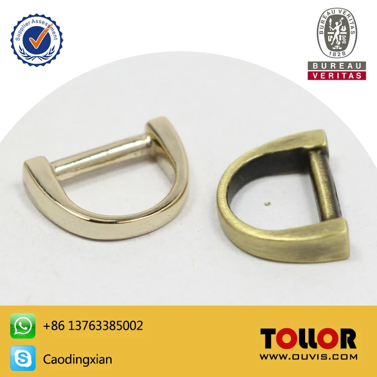High Quality Pressure Casting Gold Hardware D Rings For Handbag