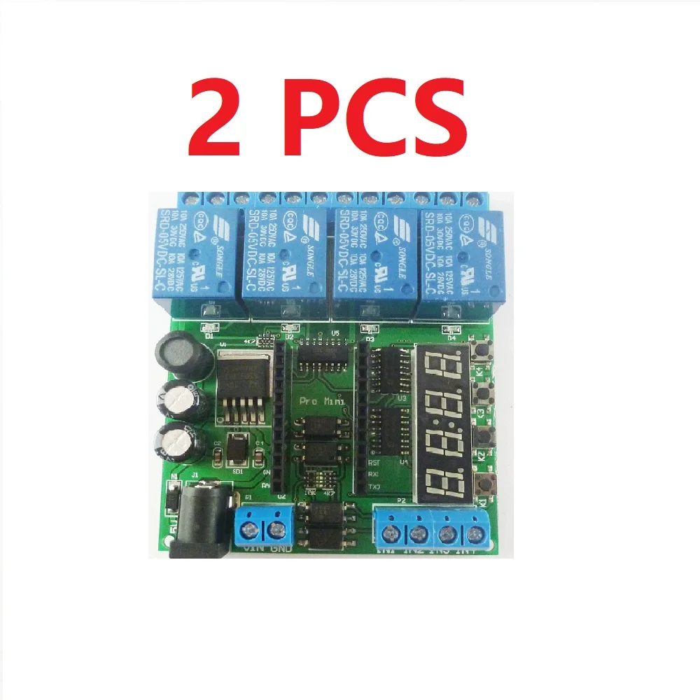 

2 PCS IO22C04*2 DC 5-24V 4 Channel Pro mini PLC Board Relay Shield Module for Arduino Multifunction Delay Timer Switch Board