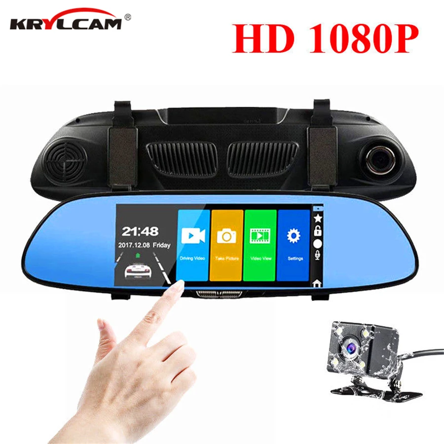 Автомобильный видеорегистратор Krylcam Full HD 1080P 7 0 дюймов IPS с сенсорным экраном и