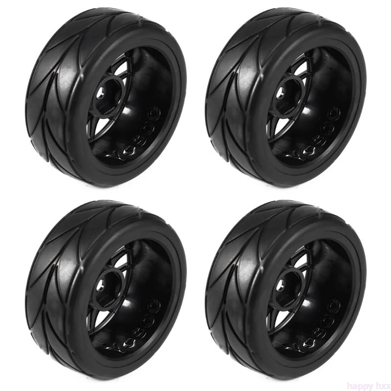 

4PCS 1/10 Rubber RC Car Tires On Road Wheel Rim Fit For HSP HPI 9068-6081 Diameter 65mm New