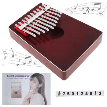 

10 Keys Finger Kalimba High Quality Mbira Thumb Piano Pocket Size Metal Keyboard Pine Wood Portable Musical Instrument