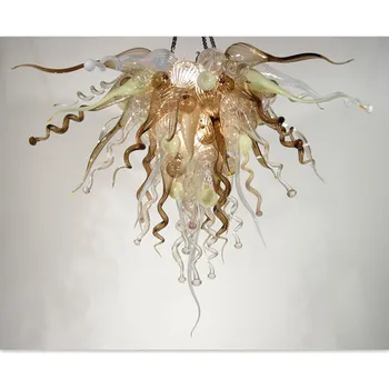 

Beauty Bubbles Blown Glass Chandelier Elegant Brown Beige Livingroom Lightings