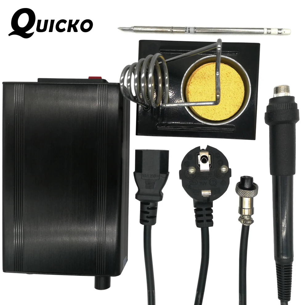 QUICKO Новый OLED T12 Цифровой паяльник регулятор температуры 108 ВТ с европейской