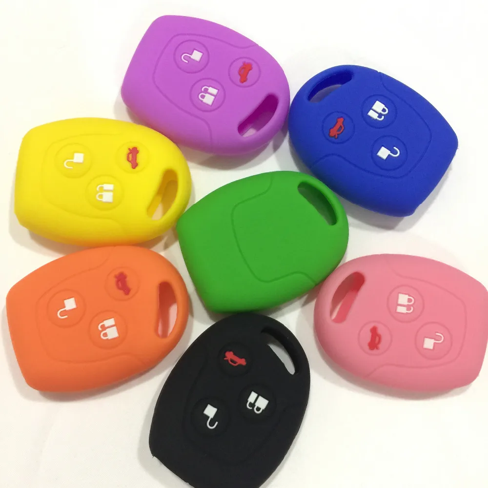 

SILICONE CAR KEY COVER FIT FOR FORD MON-DEO FIESTA FOCUS C-Max KA GALAXY SILICONE KEY REMOTE HOLDER CASE COVER FOB