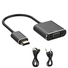 HDMI to VGA Converter Adapter with 3.5mm Audio Cable USB Power Supply for xiaomi box tmall box 360 PC Computer to HDTV Monitor coin operated timer box power supply box for usb device