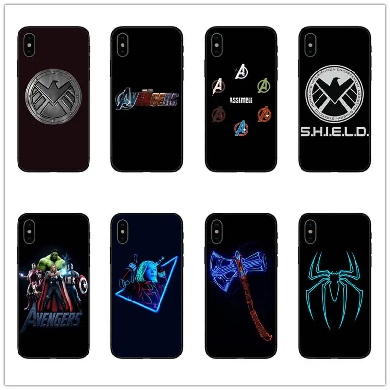 

Avengers Marvel Shield Phone Case black silicone for apple iphone SE XR 5 6 5S X 7 8 6S PLUS XS XS MAX case Avengers cover coque