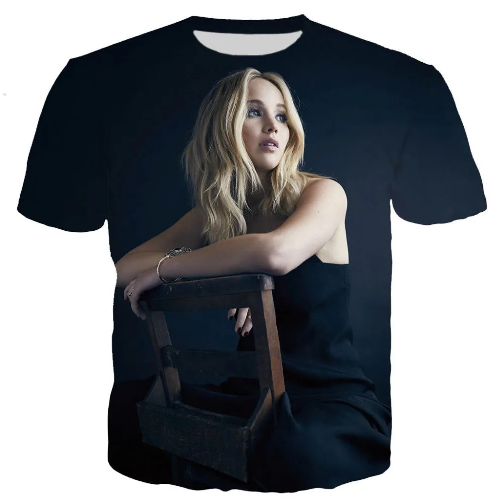 

Jennifer Lawrence t shirt men/women 3D print Shaman King t-shirts Harajuku style tshirt streetwear summer tops