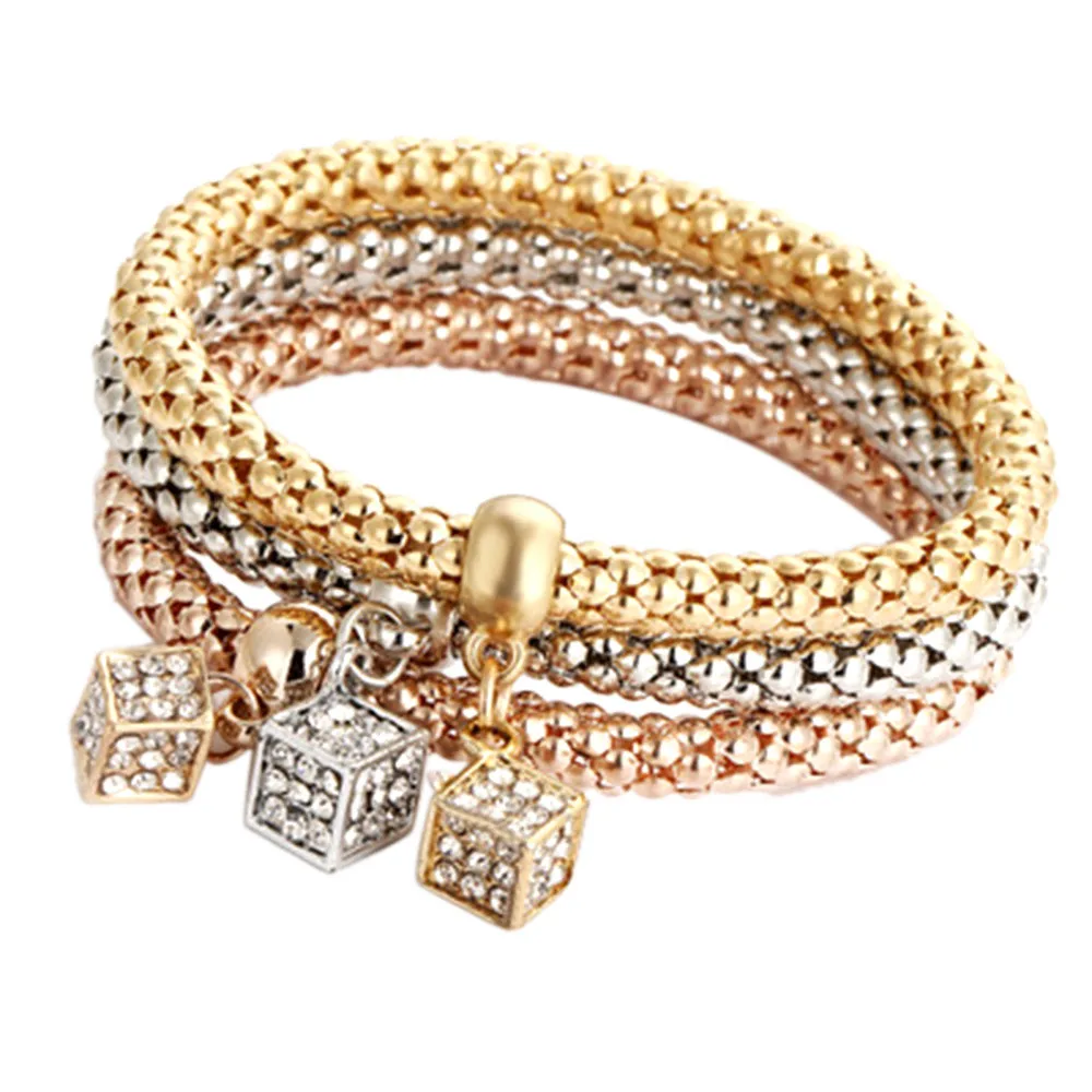

Charm Women Bracelet Gold Silver Rose Gold Rhinestone Bangle Jewelry Fashion Jewelry Wholesale lots bulk dropshipping