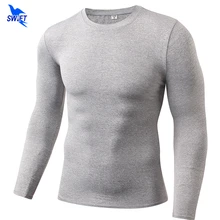 Тренировка новые Бодибилдинг топы Спортивные мужские с длинным рукавом Спортивные Фитнес Футболки Мужские Термо мышцы Спортивные Компрессионные лосины, одежда