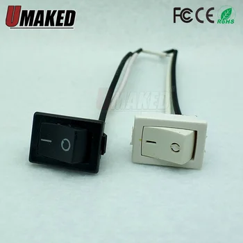 

3A Switches with wire, White/ black color swiches for lamp, On/Off rectangle switches