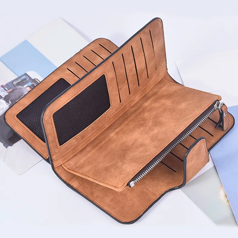 Women PU Leather Wallets Women Clutch Pink Wallets Geometric Zipper Long Scrub Wallet Female Card Holder Carteira Feminina