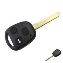 3 Button Replacement Remote Key Car Cover Fob Shell Case with Rubber Pad For Toyota RAV4 Corolla Camry Prado TOY47 Uncut Blade