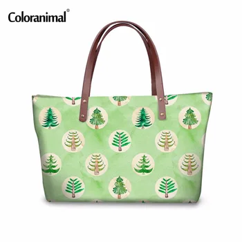

Coloranimal Famous Design Ladies Big Capacity Handbags Cute Cartoon Tree Shoes Printed Shoulder Bag Travel Shoping Shoulder Bags