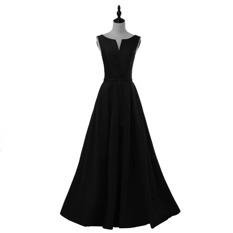 FADISTEE New arrival elegant long dress sleeveless simple pocket Mother of the Bride plus size vestido de noiva robe de mariee - Цвет: black