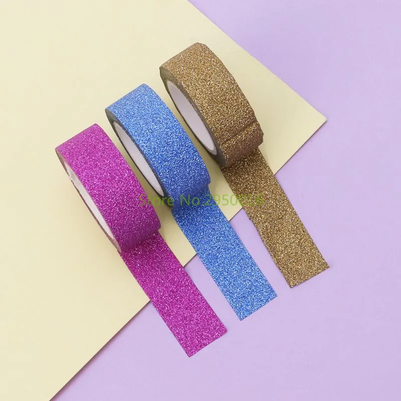 

Glitter Washi Tape Scrapbooking Decorative Adhesive Tapes DIY Color Masking Tape Diary Album Decor School Stationery Gift C26