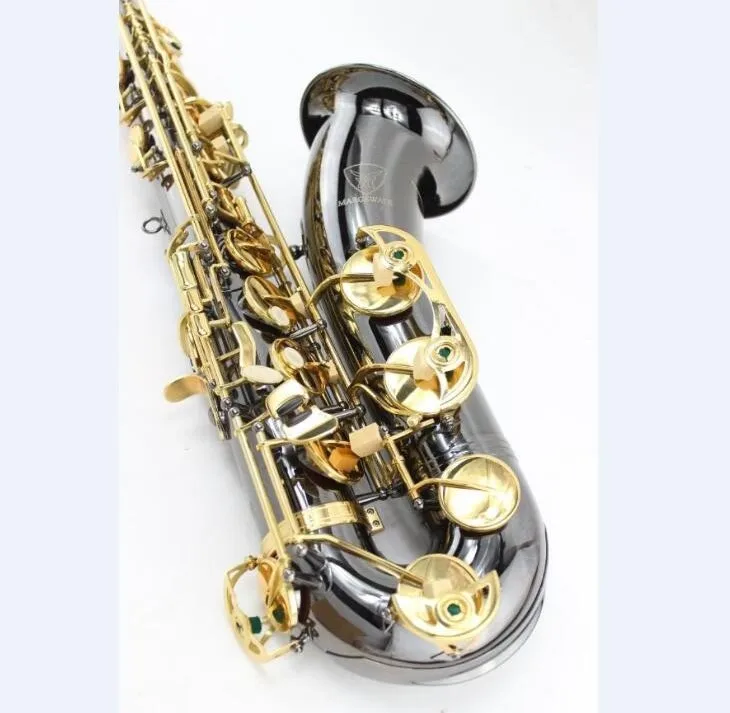 

MARGEWATE Brand Professional High Level B Flat Tenor Saxophone Tenor Gold Key Black Nickel Plated Free Case