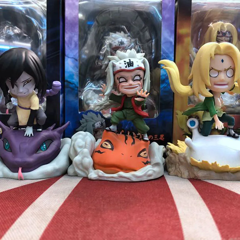 

Naruto Shippuden Tsunade Orochimaru Jiraiya Q version Gama Bunta PVC Action Figure