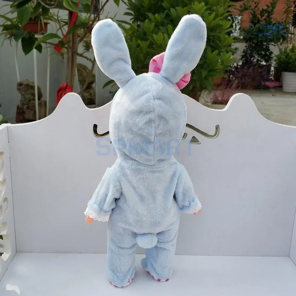 Cute Hooded Jumpsuit Rabbit Romper Outfit For Mellchan Doll 9-11inch for Reborn Baby Girl Dolls Clothing Accessory