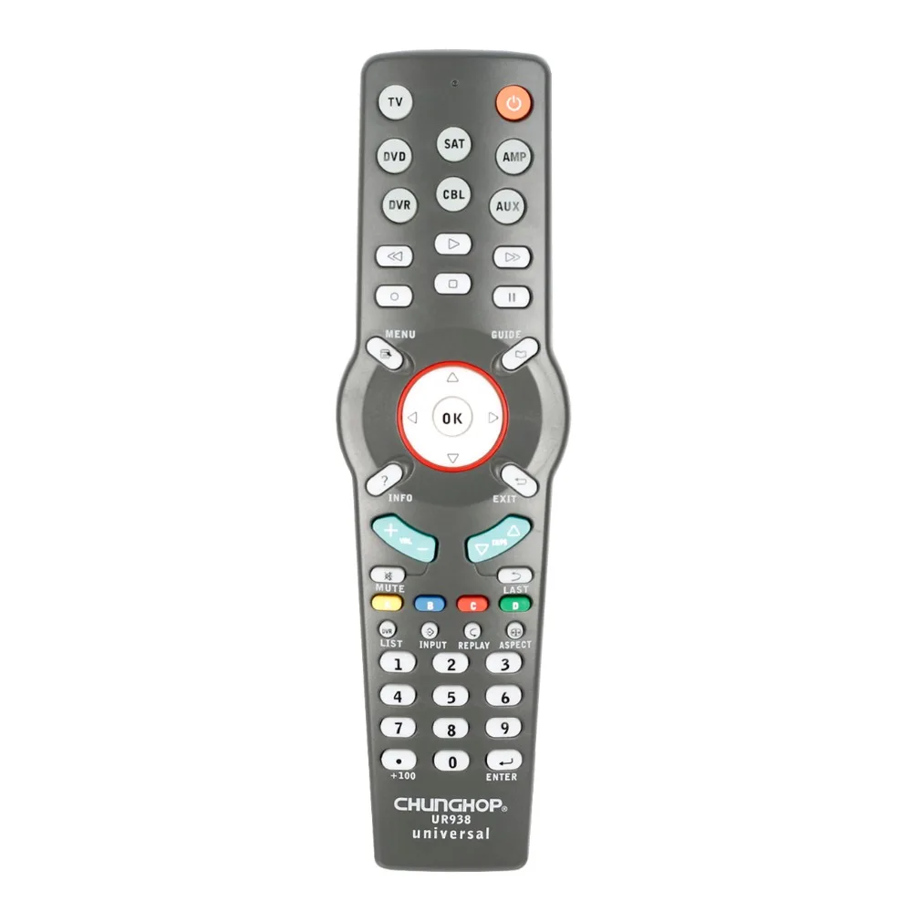 Универсальный пульт дистанционного управления для Chunghop UR938 TV DVD SAT AMP DVR CBL AUX
