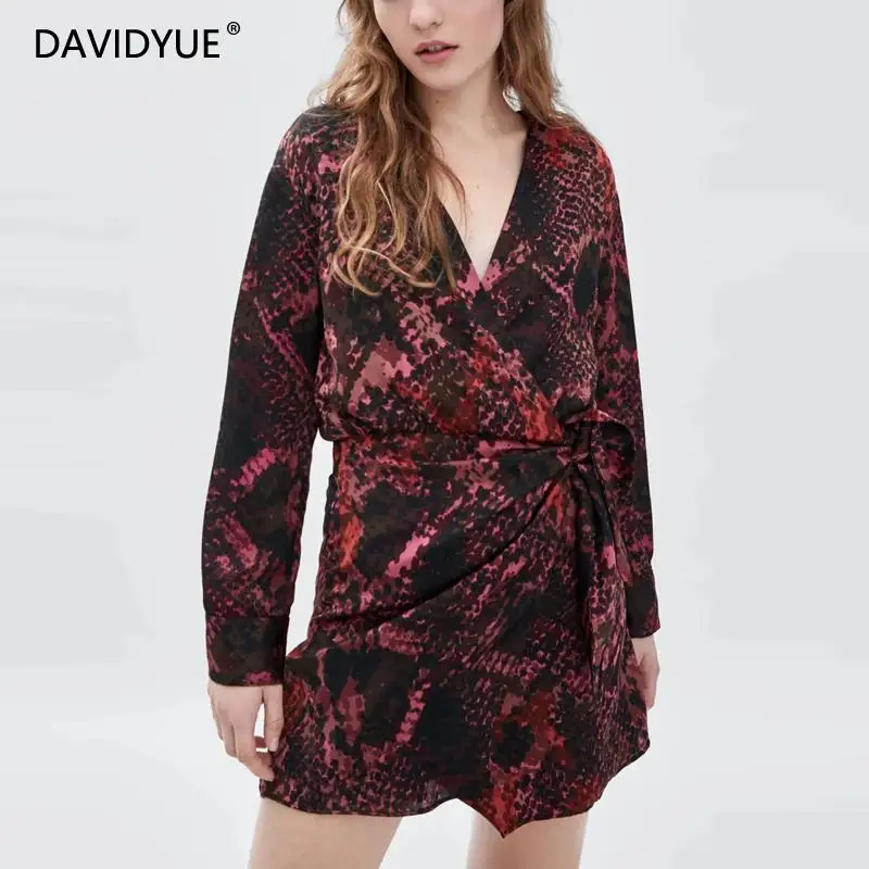 Red Snake Print Dress