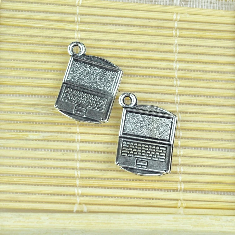 Wholesale Metal Alloy Pendant Charms 10pcs Antique Silver Laptop