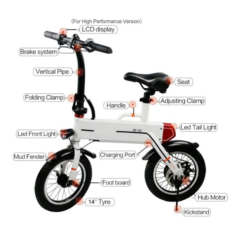  2018 new 14 inch electric bicycle foldable waterproof one body adult city electric bicycle