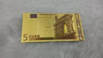 

1pc Colorful Euro Gold Foil Banknote 5 Euro Fake Banknote Collection Creative Gifts
