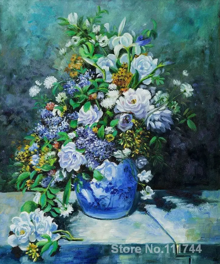 

flowers paintings of Pierre Auguste Renoir Grande Vase Di Fiori Hand painted canvas art High quality