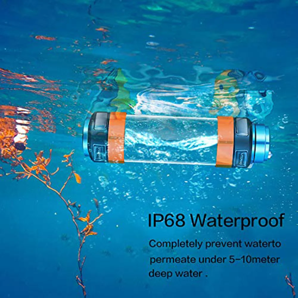Открытый IP68 Водонепроницаемый платок T15/T25/T30 Многофункциональный светодиодный фонарик для кемпинга USB Перезаряжаемый