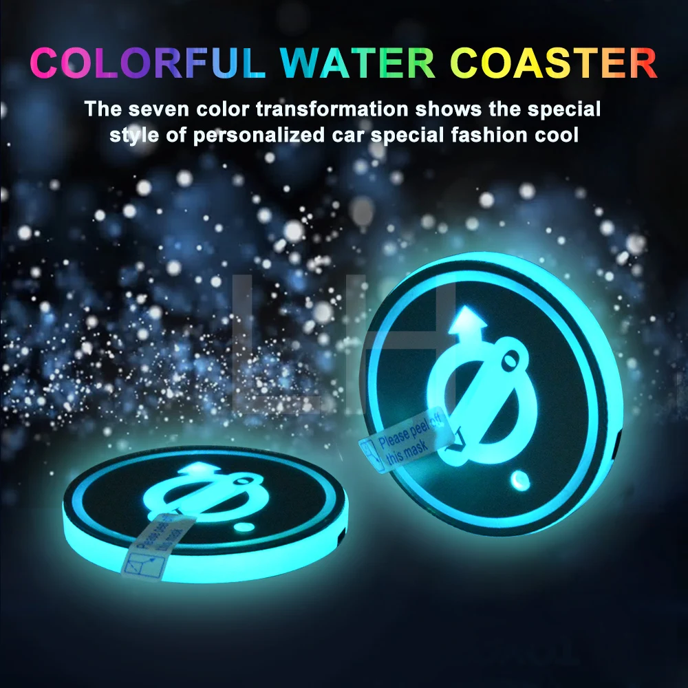 

LED DESIGN Cup Coaster Slot for Opel for Audi for Ford for Cadillac Pad R Design Mat Protective Pad PVC