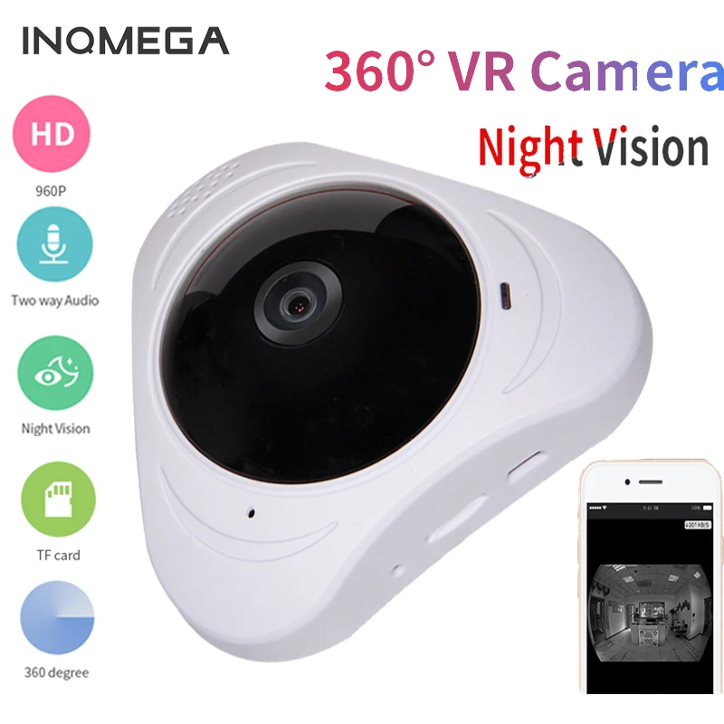 INQMEGA 960P IP камера беспроводная 3D VR 360 градусов панорамная рыбий глаз 1.3MP домашняя камера безопасности