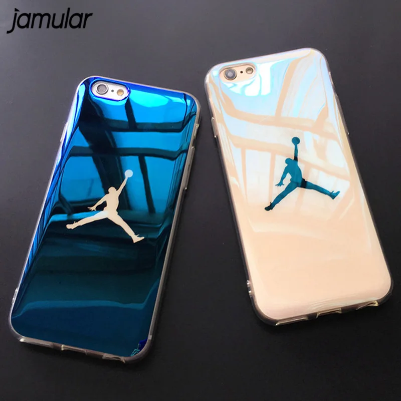 

JAMULAR Flyman Jordan Case Cover for iPhone 7 8 6 6s Plus Sport Blue-ray Soft Rubber Case for iPhone X XS MAX XR 8 7 Plus Funda
