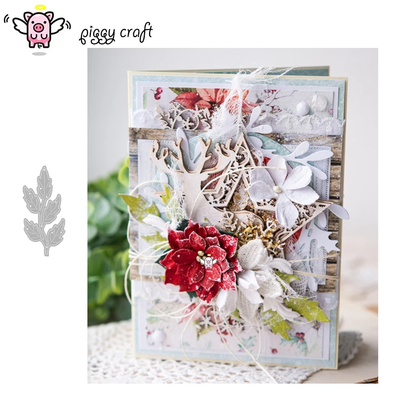

Piggy Craft metal cutting dies cut die mold 2019 New Leaf decoration Scrapbook paper craft knife mould blade punch stencils dies
