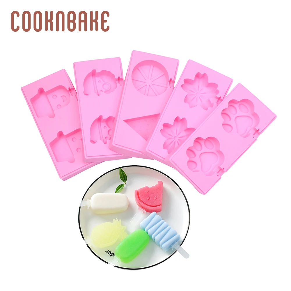 

COOKNBAKE Silicone Ice Cream Maker Flower Ice Cube juice bar Summer paw shape cake decoration form children ice pop lolly tray