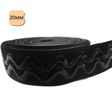 0,78 дюймов силиконовая Опора Эластичный черный цвет сцепление эластичная тесьма для спортивной одежды ремень повязка для волос обувь Головной фонарь