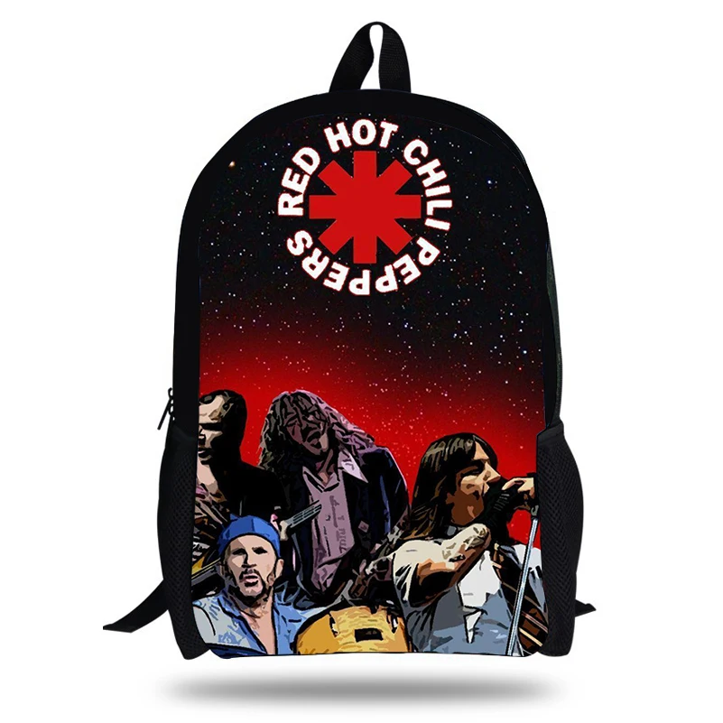

Popular 16 Inch Red Hot Chili Peppers Band Backpack Set For Children Rock&Roll School Bags Boys Girls Bookbag