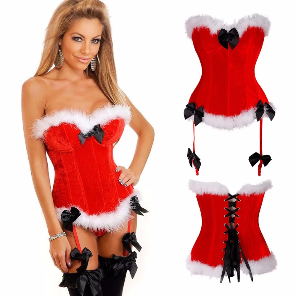 Women-s-Sexy-Red-mes-Overbust-Corsets-and