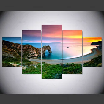 

2017 Direct Selling 5 Piece Canvas Art On Famous Landscape Sea Modern Hd Picture Modular Decoration For Home ny-1274