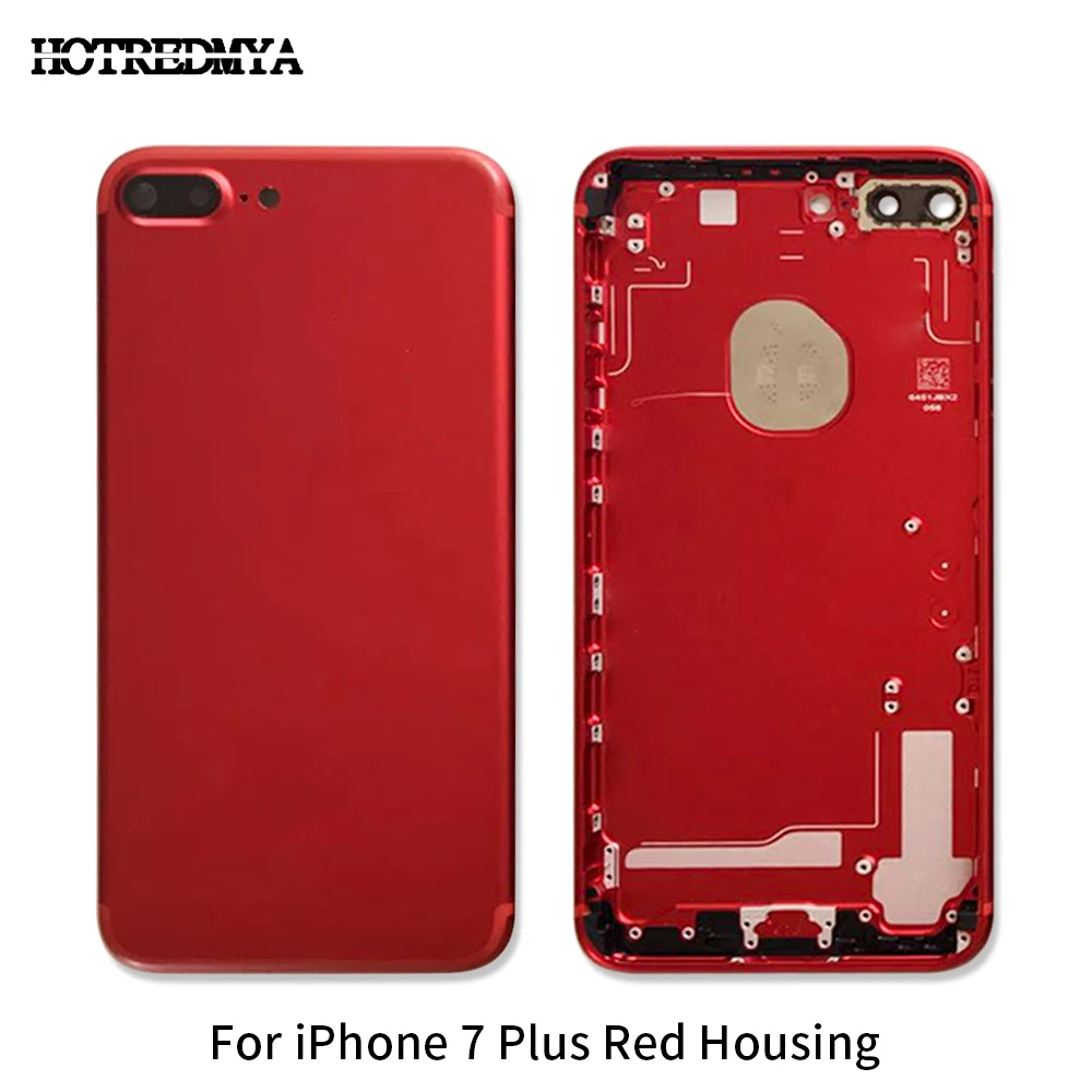 

Back Housing Battery Cover Rear Door Case For Apple iPhone 7 Plus Red Back Middle Frame Assembly Battery Cover With Button