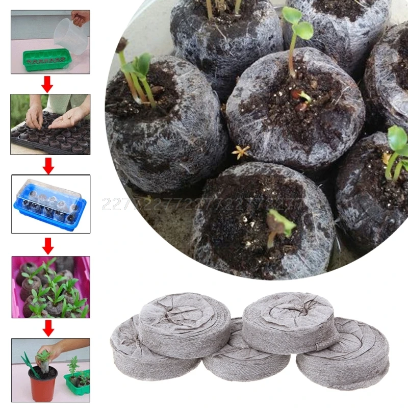 

1/5/10pcs Peat Pellets Seed Starting Plugs Pallet Seedling Soil Block Efficiency Rapid Expansion For Transplanting Planting