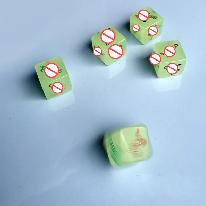 2Pcs 6 Side Erotic Luminous Dice Couples Flirting W/Posture Toys Love Posture Guide Night Lights Luminous Love Dice Sex Toy game dice dice set acrylic dice