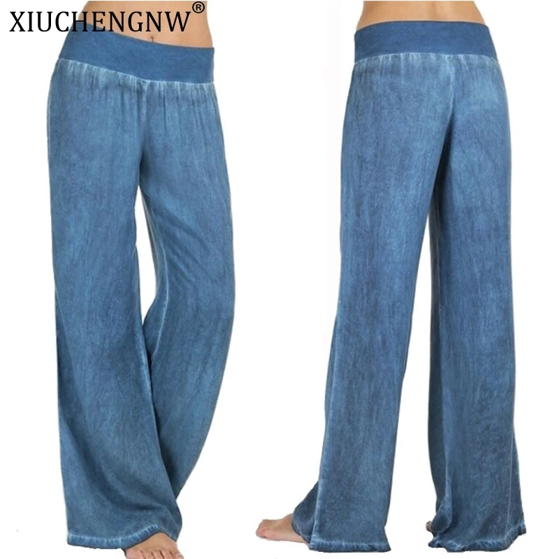 Fashion Denim Flare Pants Women Retro Jeans Wide Leg Trousers Lady Casual For Girls Light Blue Trousers women Jeans Large Size Fashion Denim Flare Pants Women Retro Jeans Wide Leg Trousers Lady Casual For Girls Light Blue Trousers women Jeans Large Size