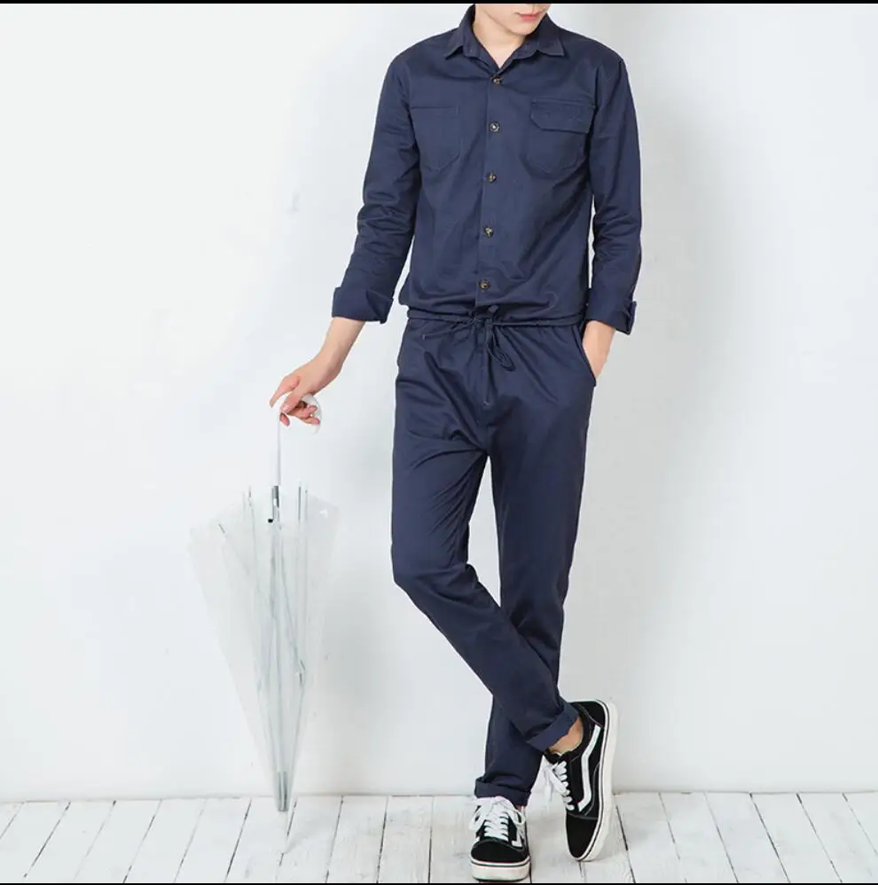 Fashion Men's Casual Suspender Overalls Pants Jumpsuits Cotton Trousers Rompers 