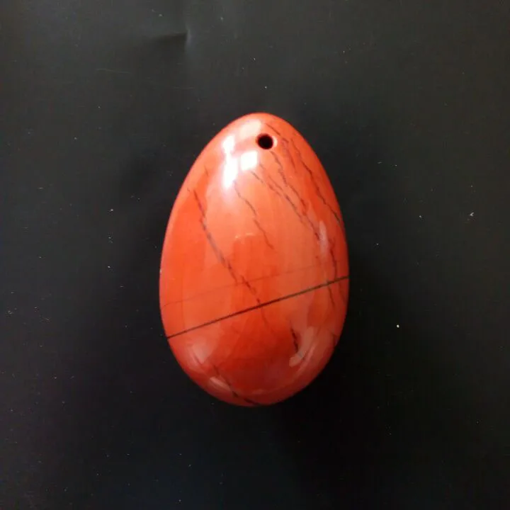 1 шт. 45 мм* 30 мм натуральный камень материал Просверленный нефрит яйцо Кегеля Упражнение тазового пола мышцы упражнения yoni яйцо - Цвет: red jasper