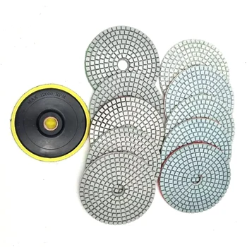 

10pcs 4'' Concrete Diamond Polish Pads Polishing Wheel M14 Self-adhesive Pad Set Stone Concrete Marble Tools