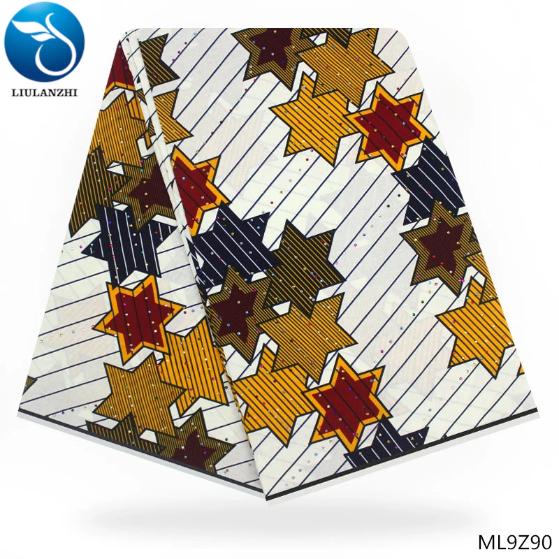 

LIULANZHI african fabrics wax 6yards Hihg quality prints ankara wax fabric cotton batilk fabric with stones ML9Z77-ML9Z94
