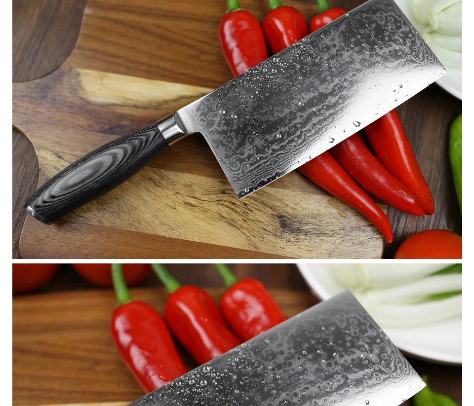 XINZUO 7 дюймов нож для нарезки японский VG10 Дамасская кованая сталь кухонные ножи шеф-повара бритвы острые ножи инструменты Pakka деревянная ручка