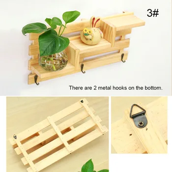 

Wall Shelf Mounted Holder Three Layers Household Storage Rack Wood Hanging Home Decor HG99